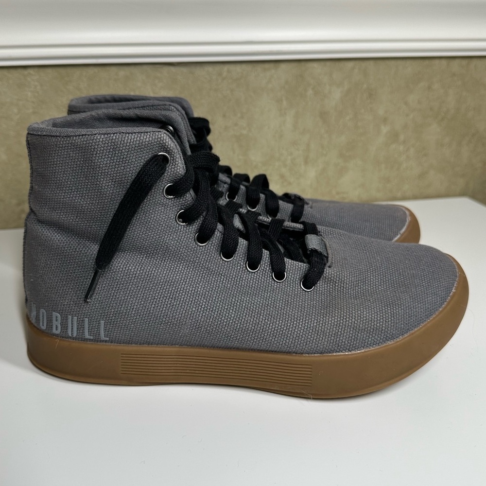 NoBull Canvas High Top Trainers Grey and Gum‎ Size 6.5